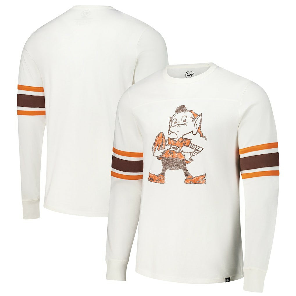 '47 Gridiron Throwback Premier Brex Long Sleeve T-Shirt - Cleveland Browns