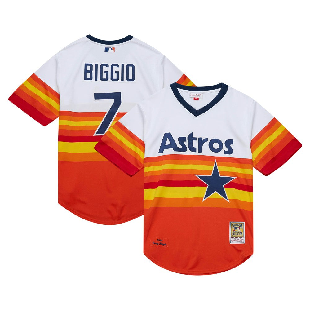MLB Craig Biggio Houston Astros Mitchell & Ness 2004 Cooperstown Collection Authentic Throwback Jersey