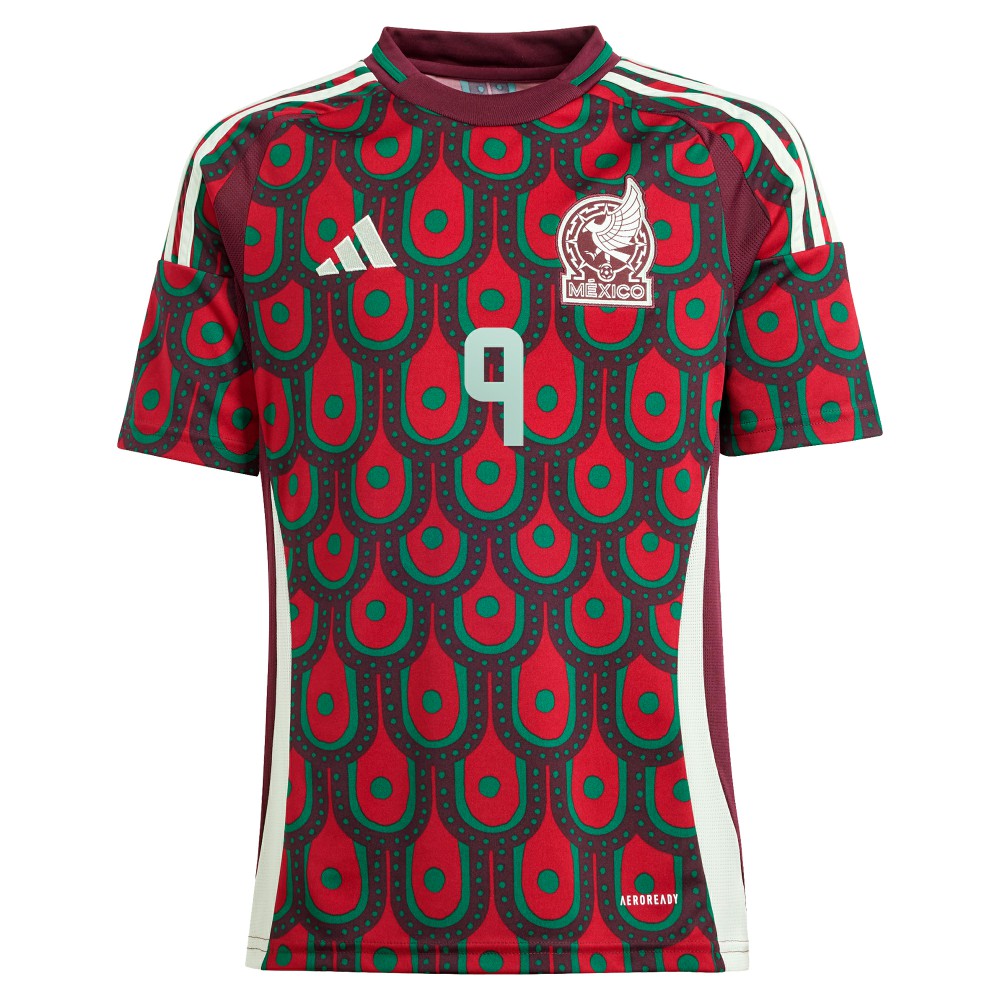 Raul Jimenez Mexico National Team Youth 2024 Home Replica Player Jersey - Adidas Burgundy