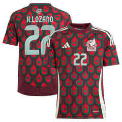 Hirving Lozano Mexico National Team Youth 2024 Home Replica Player Jersey - Adidas Green