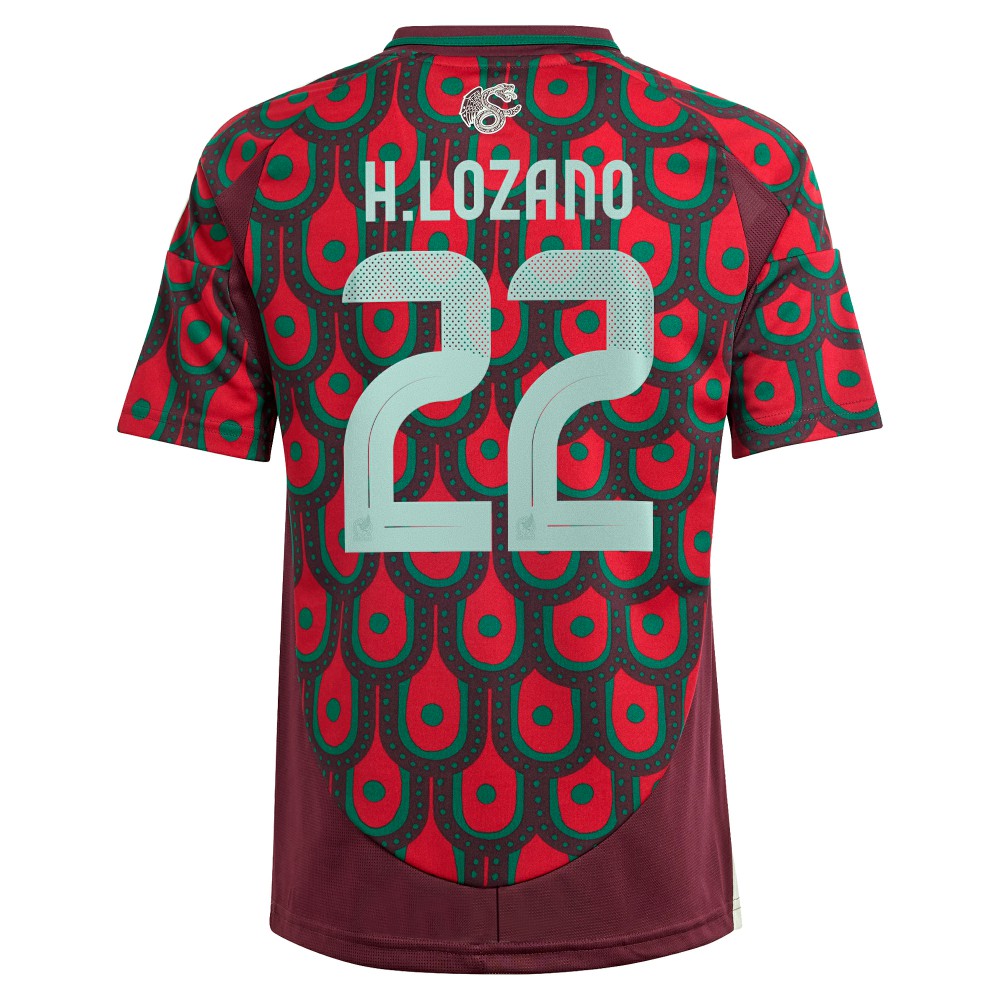 Hirving Lozano Mexico National Team Youth 2024 Home Replica Player Jersey - Adidas Green