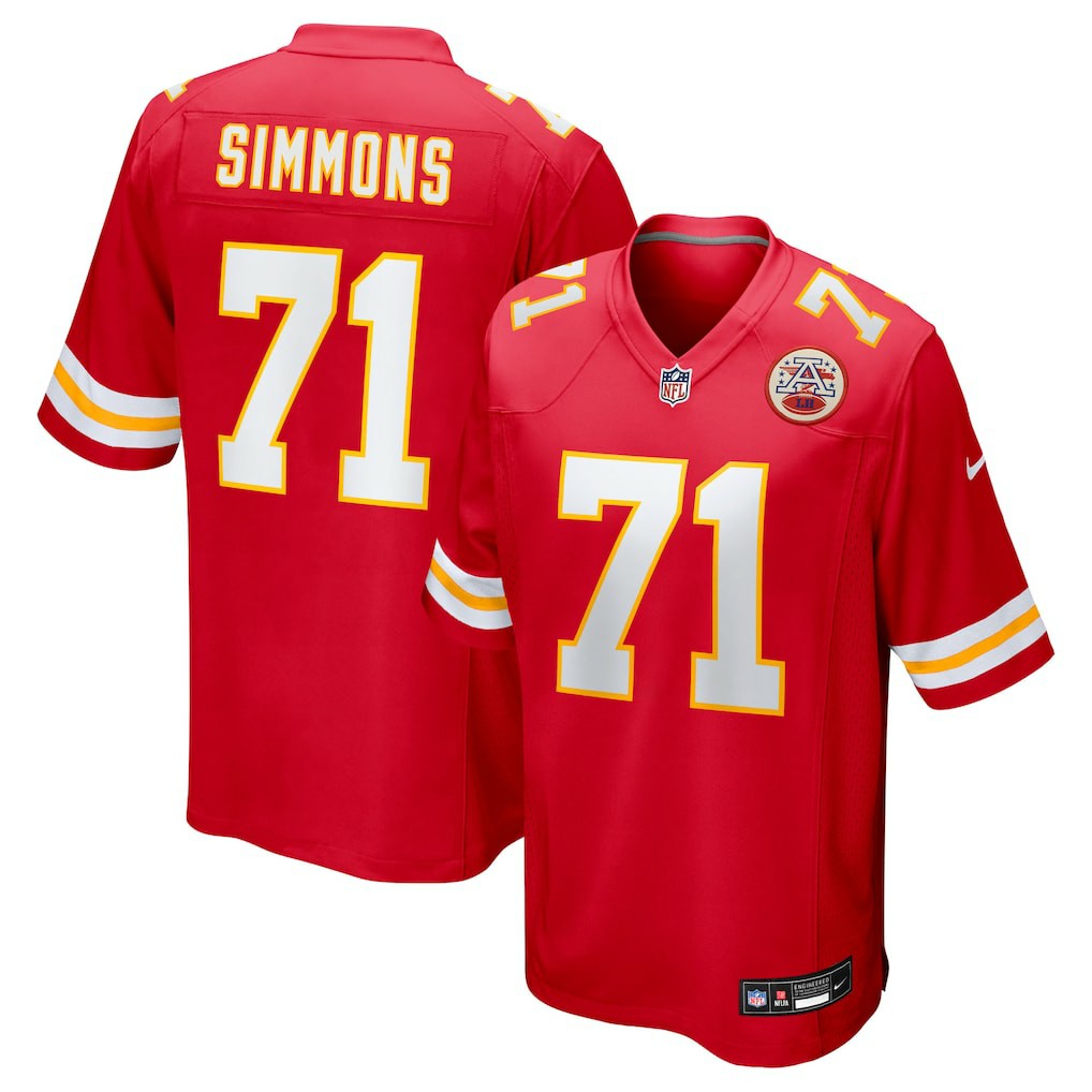 Josh Simmons  2025 NFL Draft First Round Pick Game Jersey - Kansas City Chiefs
