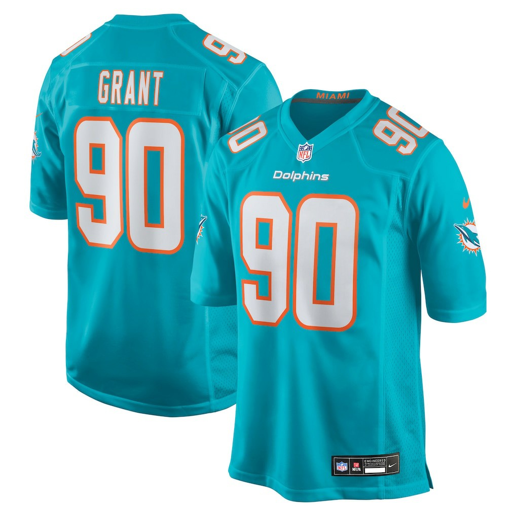 Kenneth Grant  2025 NFL Draft First Round Pick Game Jersey - Miami Dolphins