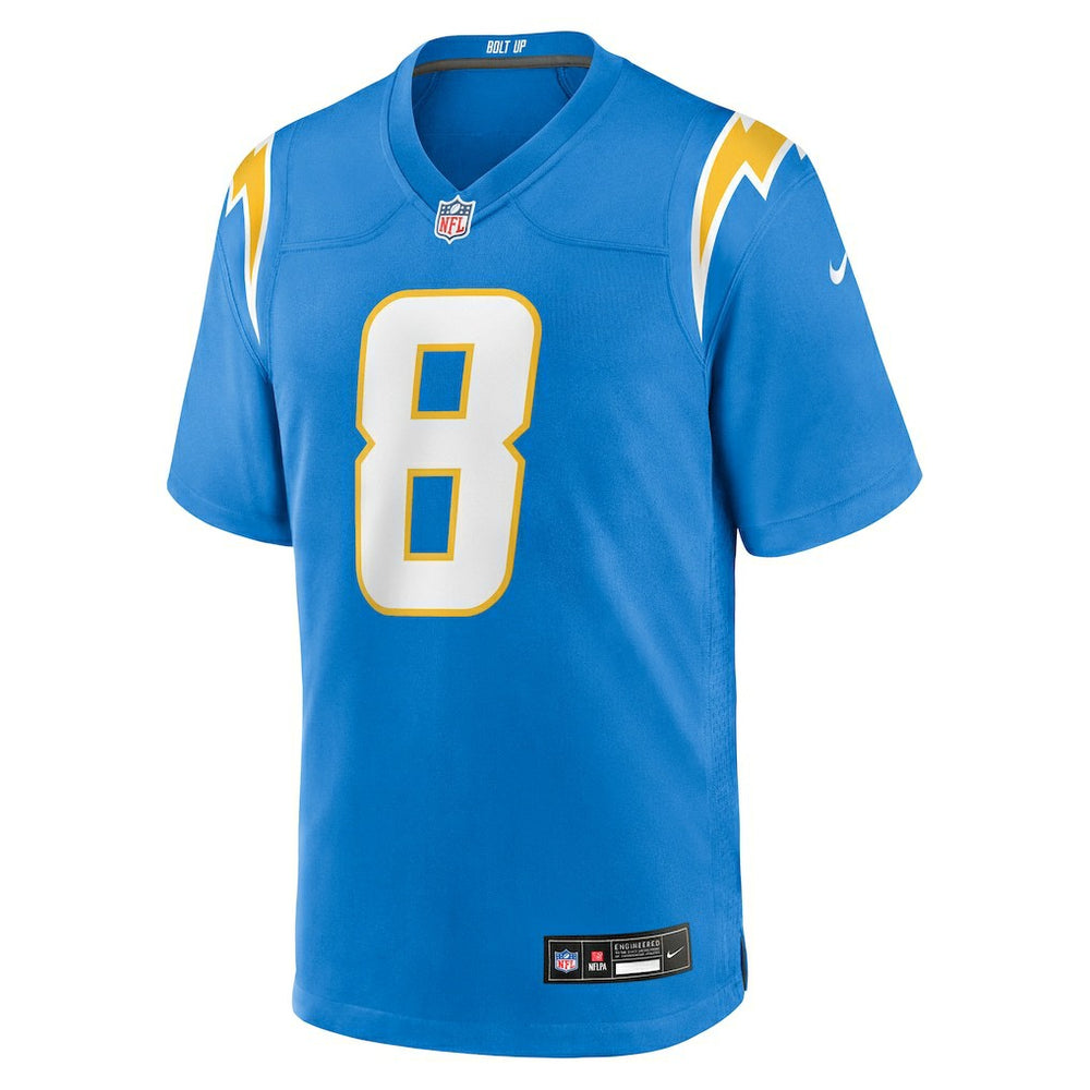 Omarion Hampton  2025 NFL Draft First Round Pick Game Jersey - Los Angeles Chargers