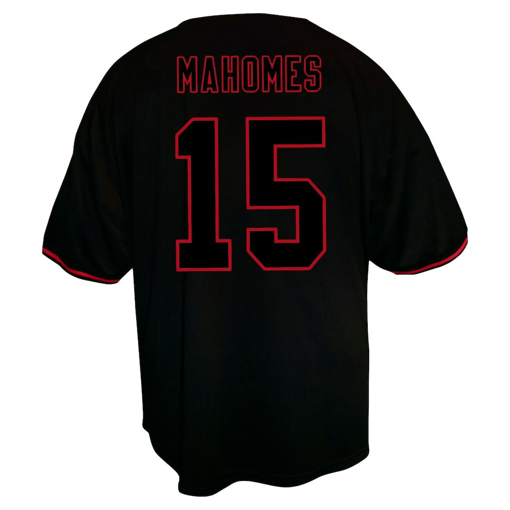 Patrick Mahomes  Big & Tall Baseball Button-Up Shirt - Kansas City Chiefs