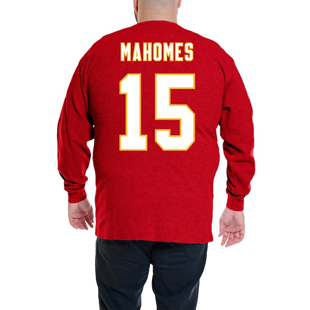 Patrick Mahomes  Big & Tall Thermal Waffle Long Sleeve T-Shirt - Kansas City Chiefs