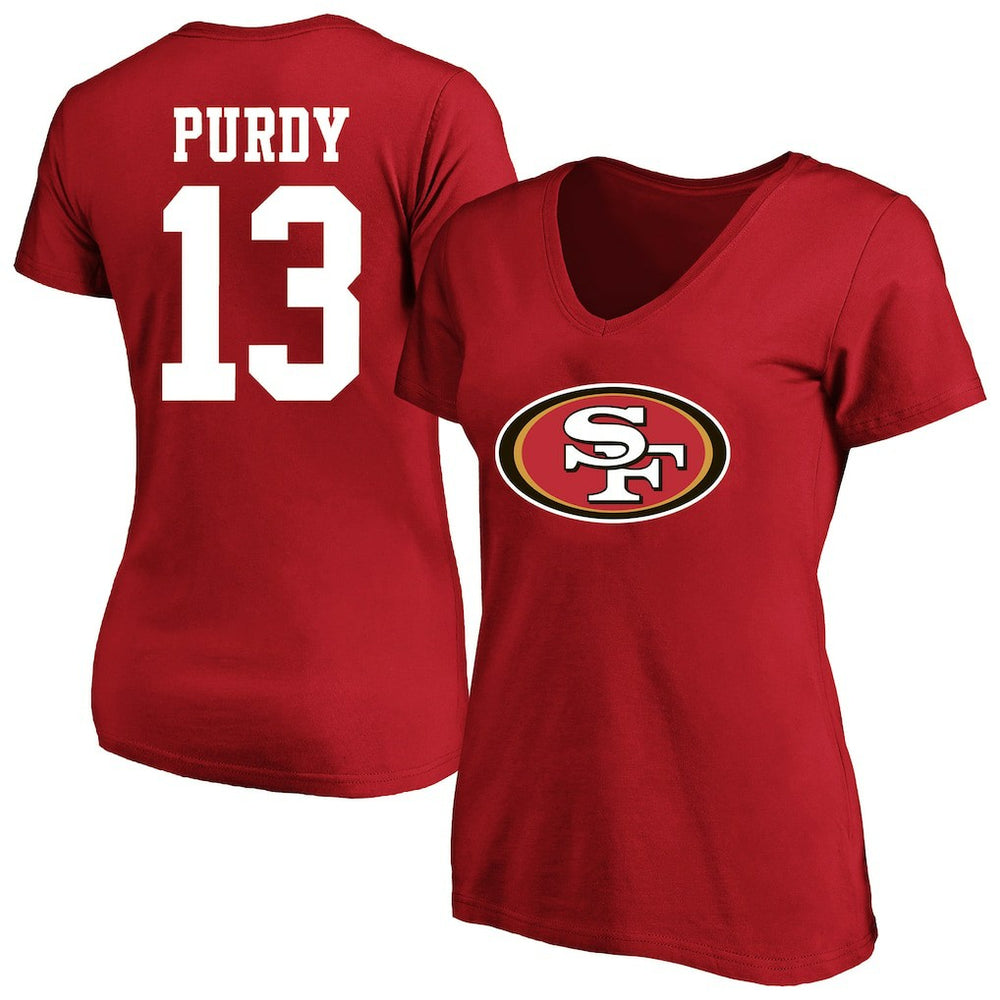 Brock Purdy  Women's Plus Size Fair Catch Name & Number Scoop Neck T-Shirt - San Francisco 49ers
