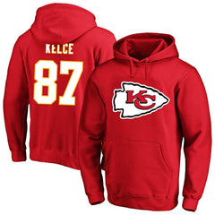 Travis Kelce  Big & Tall Name & Number Fleece Pullover Hoodie - Kansas City Chiefs