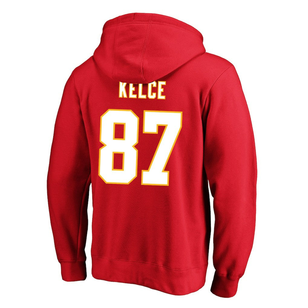 Travis Kelce  Big & Tall Name & Number Fleece Pullover Hoodie - Kansas City Chiefs