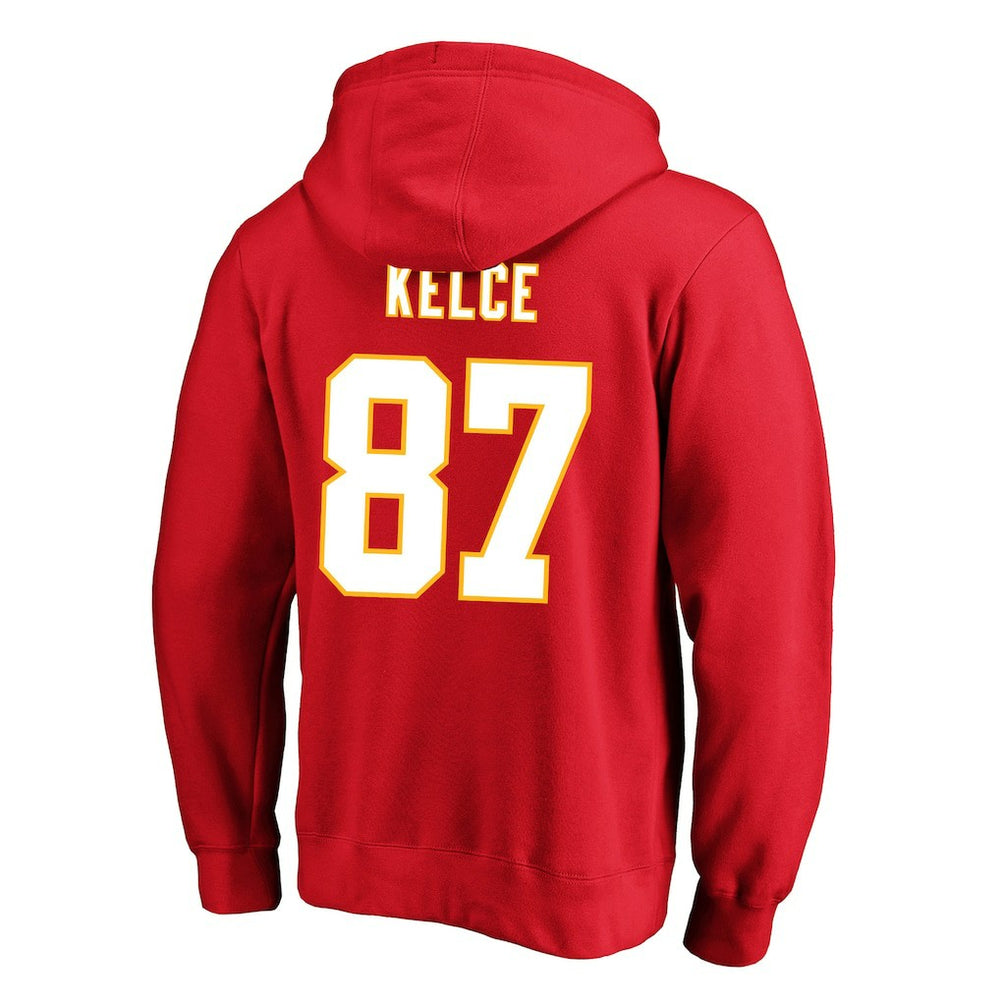 Travis Kelce  Big & Tall Name & Number Fleece Pullover Hoodie - Kansas City Chiefs