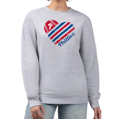 MLB Philadelphia Phillies G-III 4Her by Carl Banks Women's Heart Logo Fleece Pullover Sweatshirt