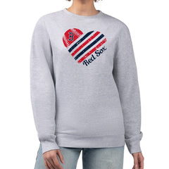 MLB Boston Red Sox G-III 4Her by Carl Banks Women's Heart Logo Fleece Pullover Sweatshirt