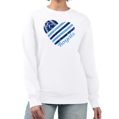 MLB Kansas City Royals G-III 4Her by Carl Banks Women's Heart Logo Fleece Pullover Sweatshirt