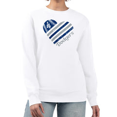 MLB Los Angeles Dodgers G-III 4Her by Carl Banks Women's Heart Logo Fleece Pullover Sweatshirt