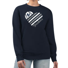 MLB New York Yankees G-III 4Her by Carl Banks Women's Heart Logo Fleece Pullover Sweatshirt