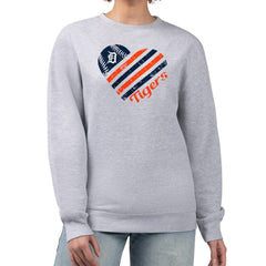 MLB Detroit Tigers G-III 4Her by Carl Banks Women's Heart Logo Fleece Pullover Sweatshirt
