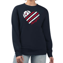 MLB Los Angeles Angels G-III 4Her by Carl Banks Women's Heart Logo Fleece Pullover Sweatshirt