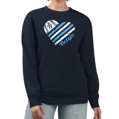 MLB Tampa Bay Rays G-III 4Her by Carl Banks Women's Heart Logo Fleece Pullover Sweatshirt