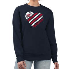 MLB Washington Nationals G-III 4Her by Carl Banks Women's Heart Logo Fleece Pullover Sweatshirt