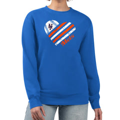 MLB New York Mets G-III 4Her by Carl Banks Women's Heart Logo Fleece Pullover Sweatshirt