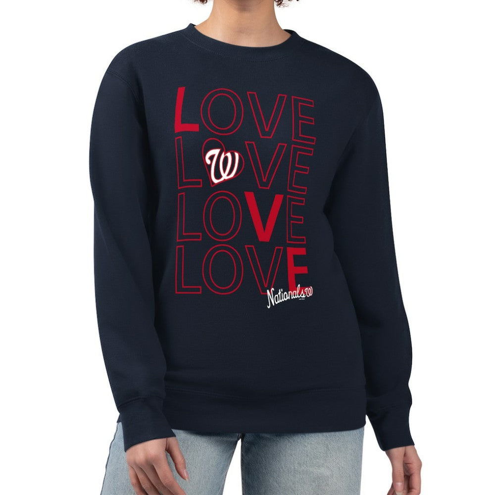 MLB Washington Nationals G-III 4Her by Carl Banks Women's Love Team Logo Fleece Pullover Sweatshirt