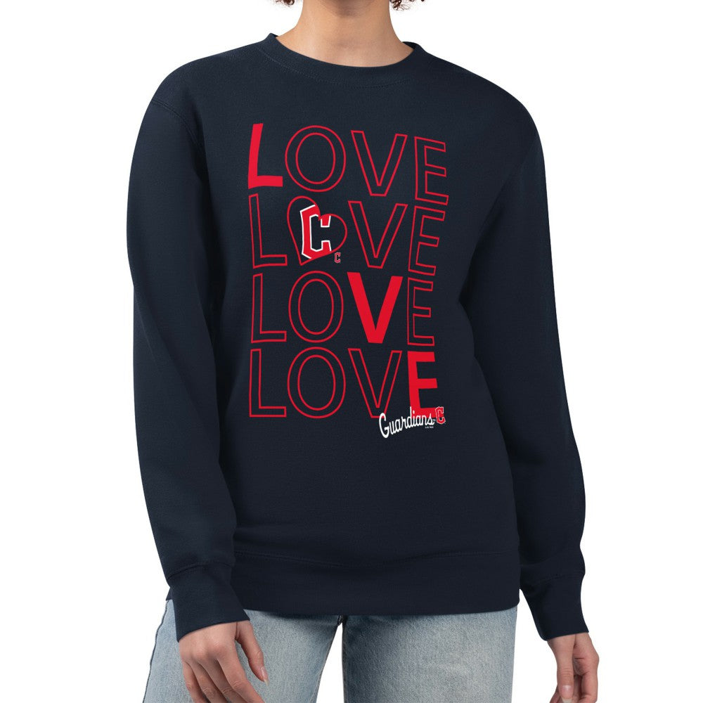 MLB Cleveland Guardians G-III 4Her by Carl Banks Women's Love Team Logo Fleece Pullover Sweatshirt