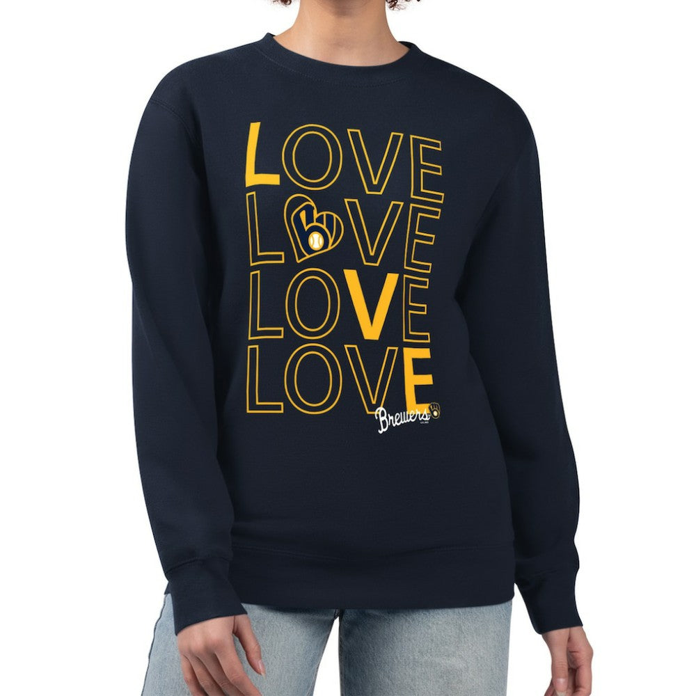 MLB Milwaukee Brewers G-III 4Her by Carl Banks Women's Love Team Logo Fleece Pullover Sweatshirt