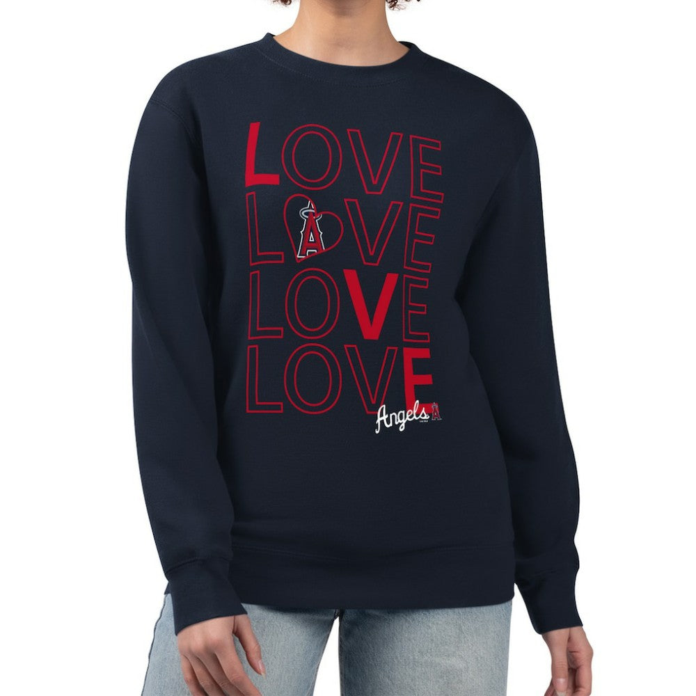 MLB Los Angeles Angels G-III 4Her by Carl Banks Women's Love Team Logo Fleece Pullover Sweatshirt