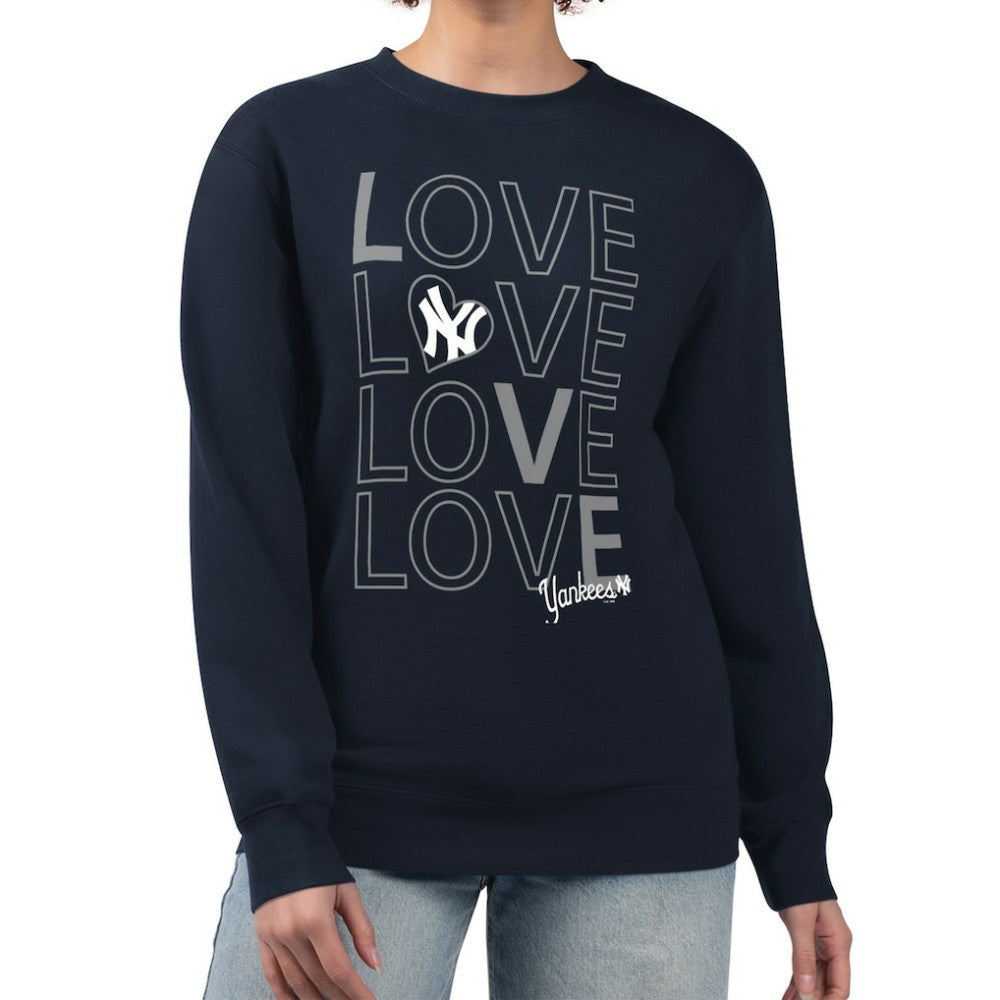MLB New York Yankees G-III 4Her by Carl Banks Women's Love Team Logo Fleece Pullover Sweatshirt