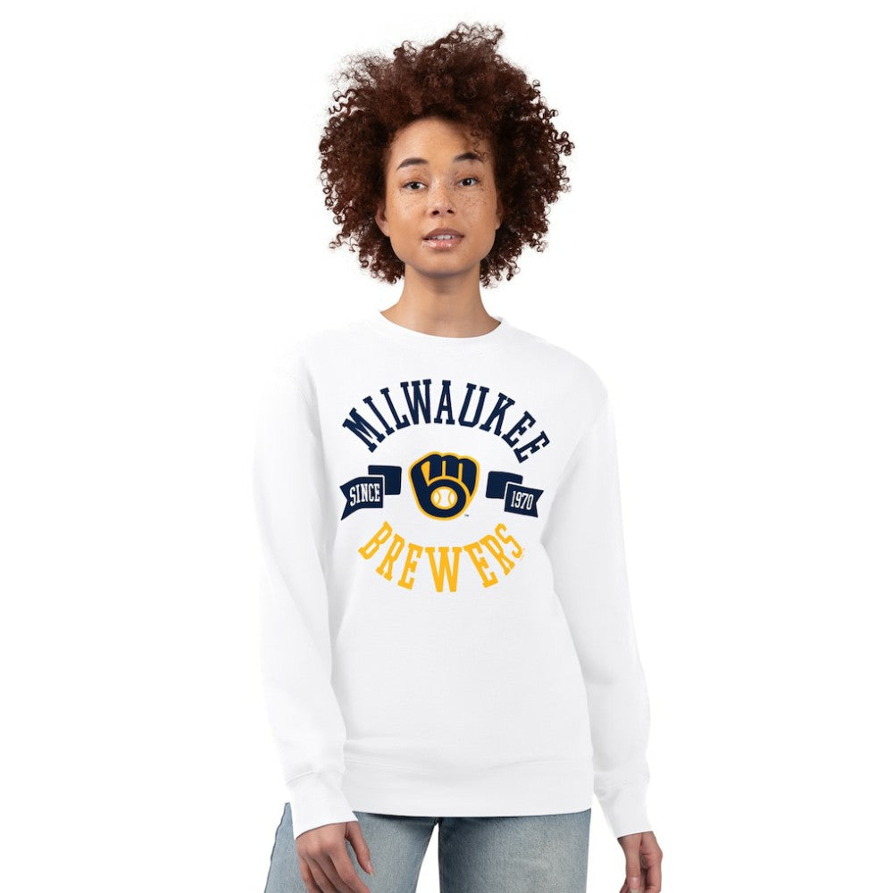 MLB Milwaukee Brewers G-III 4Her by Carl Banks Women's Team Logo Fleece Pullover Sweatshirt