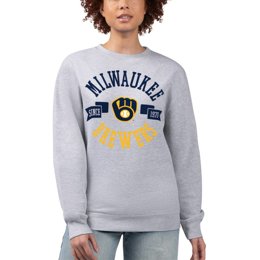 MLB Milwaukee Brewers G-III 4Her by Carl Banks Women's Team Logo Fleece Pullover Sweatshirt