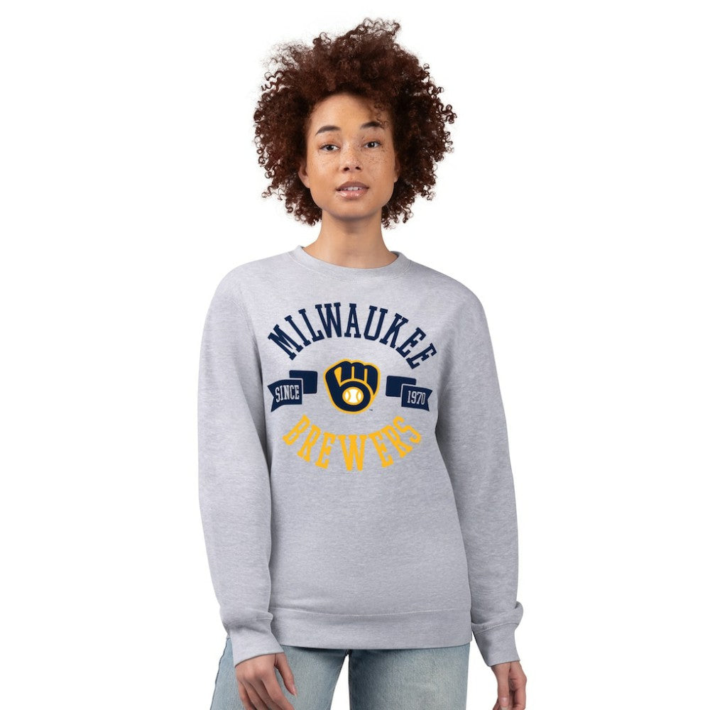 MLB Milwaukee Brewers G-III 4Her by Carl Banks Women's Team Logo Fleece Pullover Sweatshirt