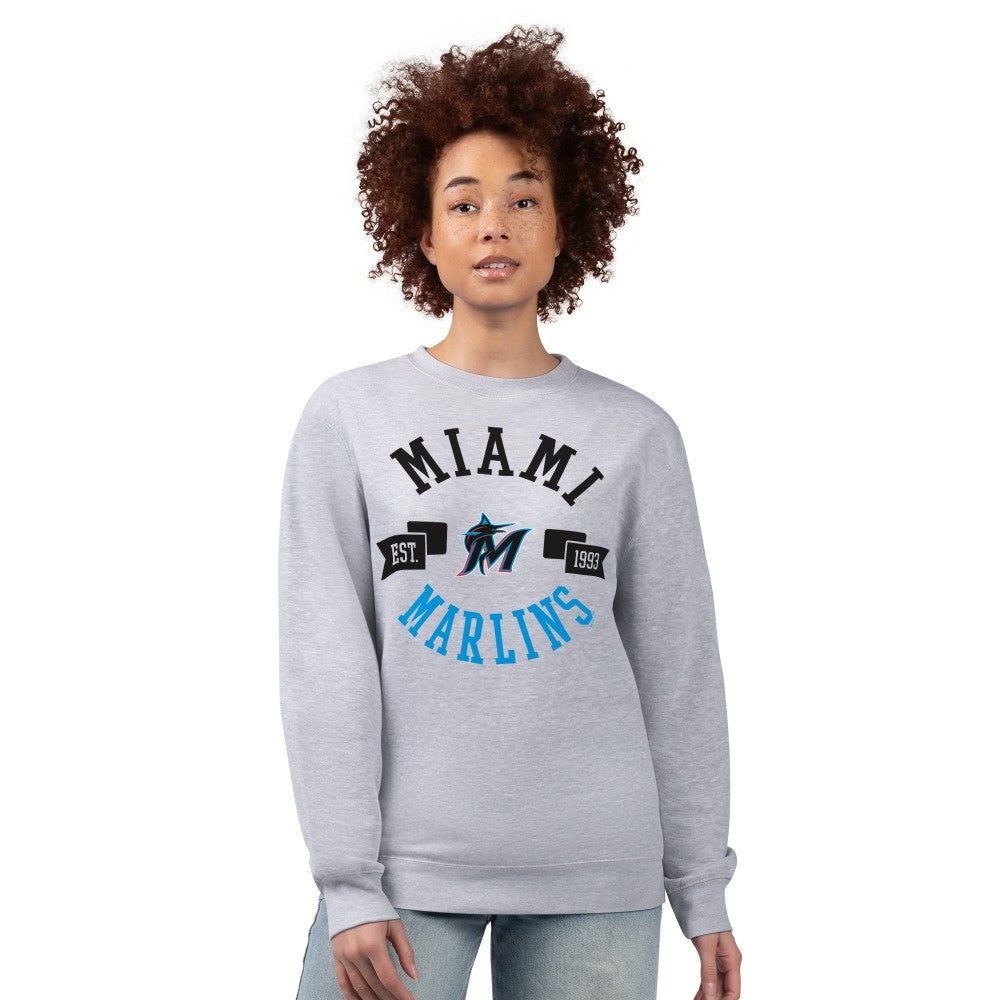 MLB Miami Marlins G-III 4Her by Carl Banks Women's Team Logo Fleece Pullover Sweatshirt