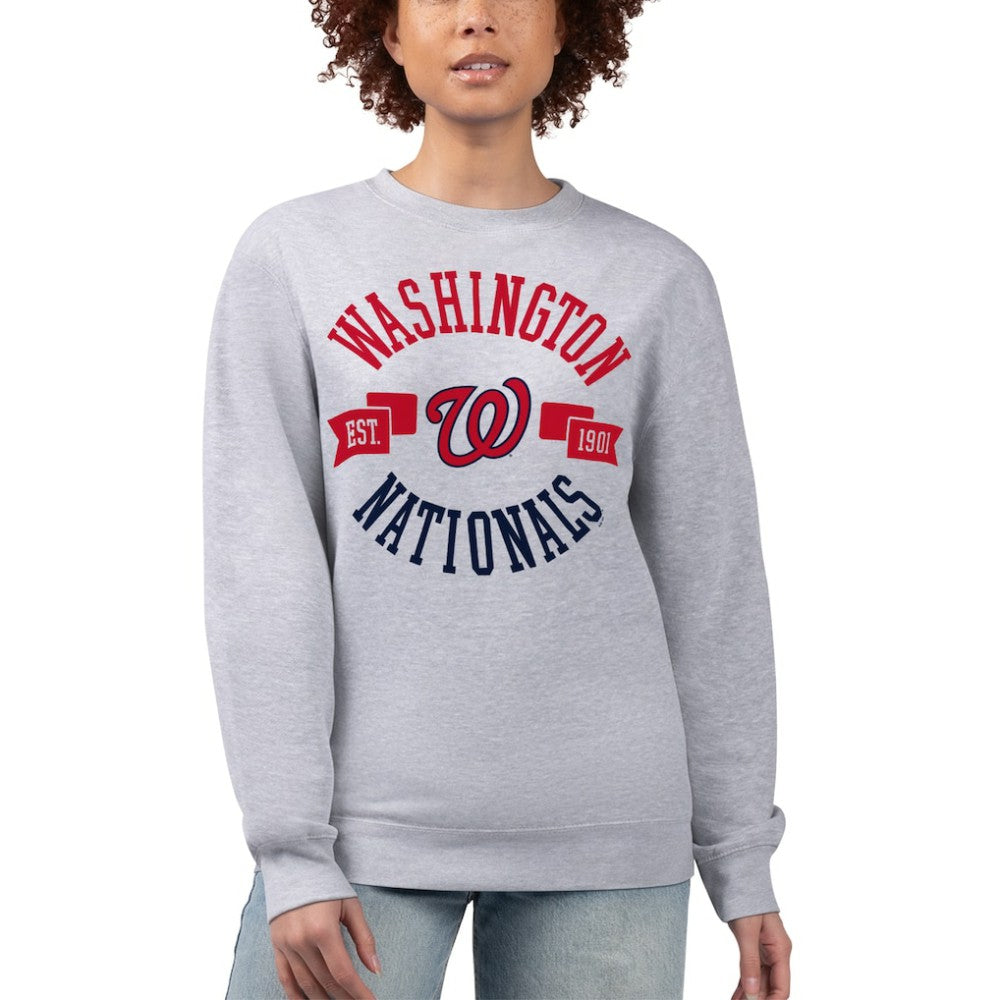 MLB Washington Nationals G-III 4Her by Carl Banks Women's Team Logo Fleece Pullover Sweatshirt