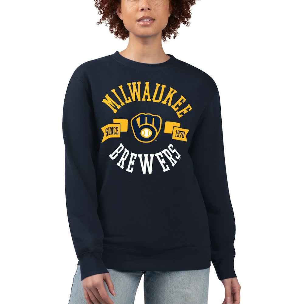 MLB Milwaukee Brewers G-III 4Her by Carl Banks Women's Team Logo Fleece Pullover Sweatshirt