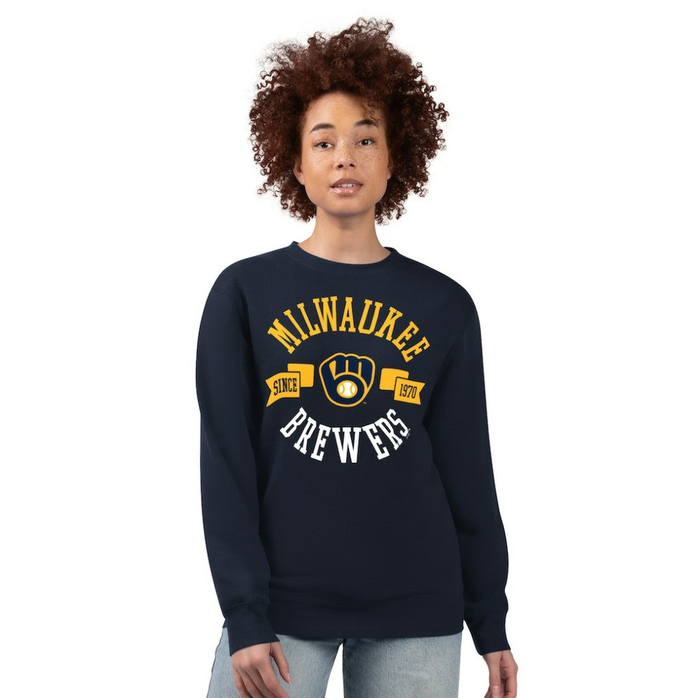 MLB Milwaukee Brewers G-III 4Her by Carl Banks Women's Team Logo Fleece Pullover Sweatshirt