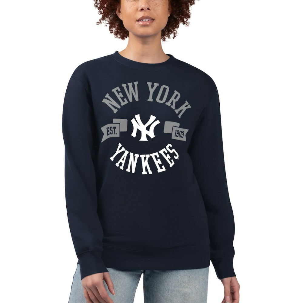 MLB New York Yankees G-III 4Her by Carl Banks Women's Team Logo Fleece Pullover Sweatshirt