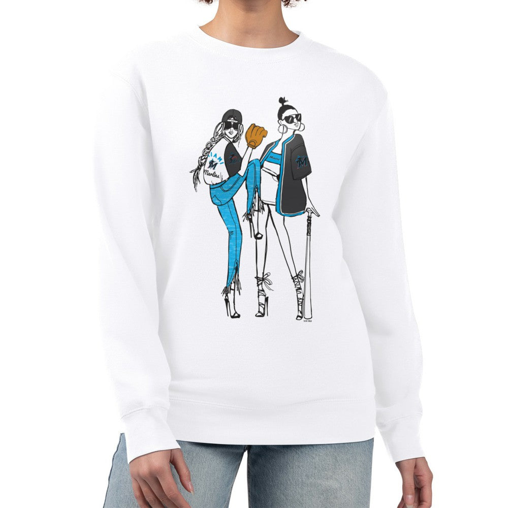 MLB Miami Marlins G-III 4Her by Carl Banks Women's Baseball Girls Fleece Pullover Sweatshirt