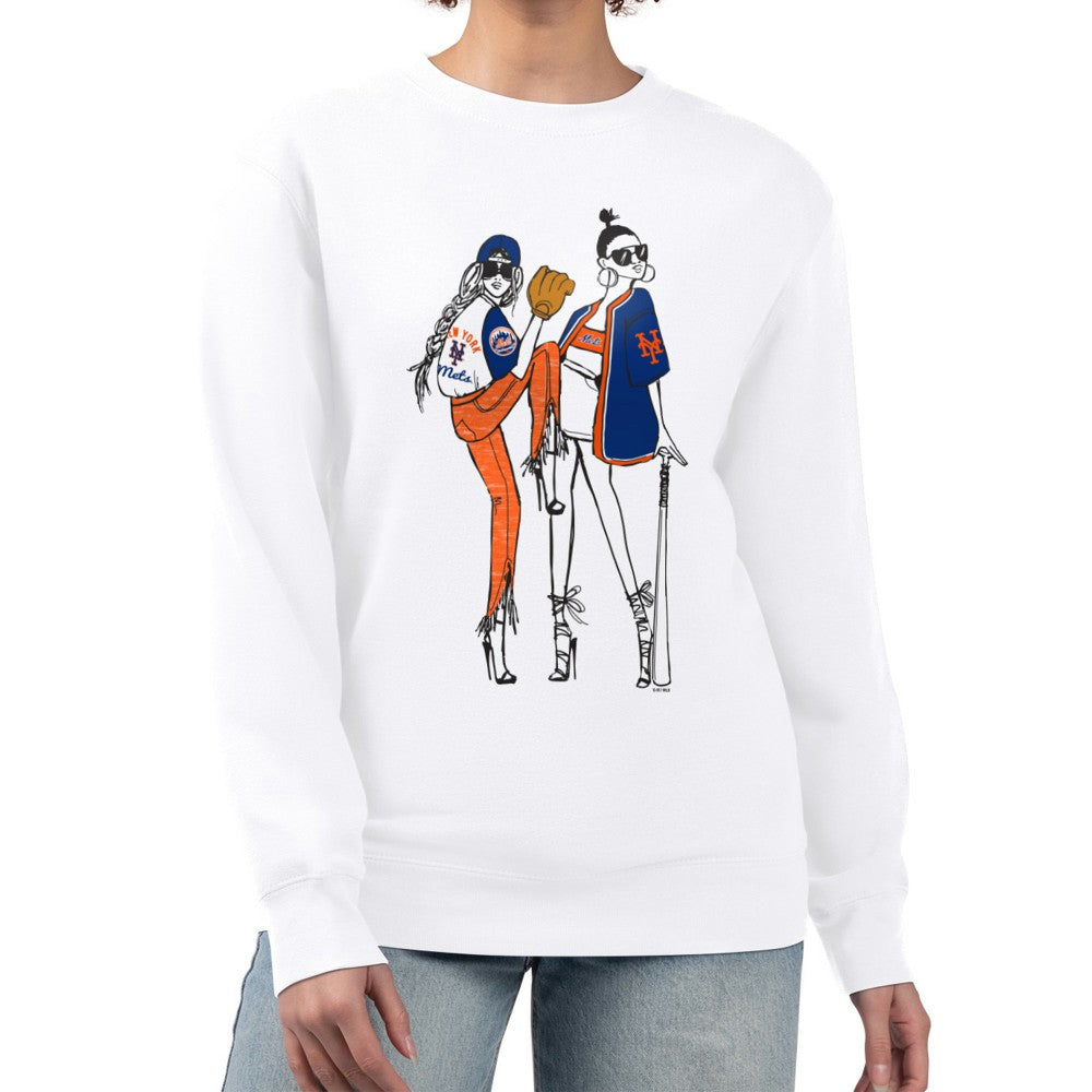 MLB New York Mets G-III 4Her by Carl Banks Women's Baseball Girls Fleece Pullover Sweatshirt