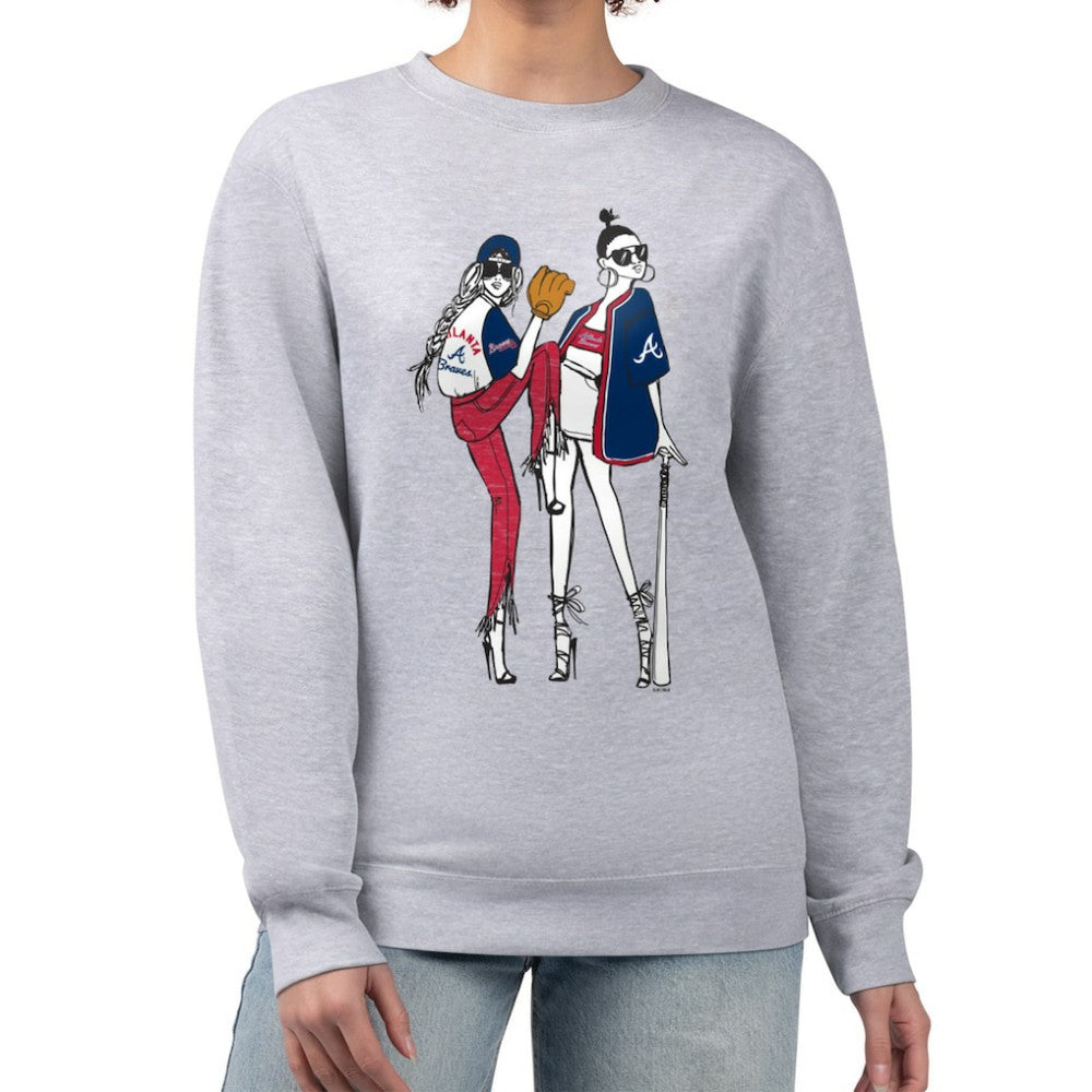 MLB Atlanta Braves G-III 4Her by Carl Banks Women's Baseball Girls Fleece Pullover Sweatshirt