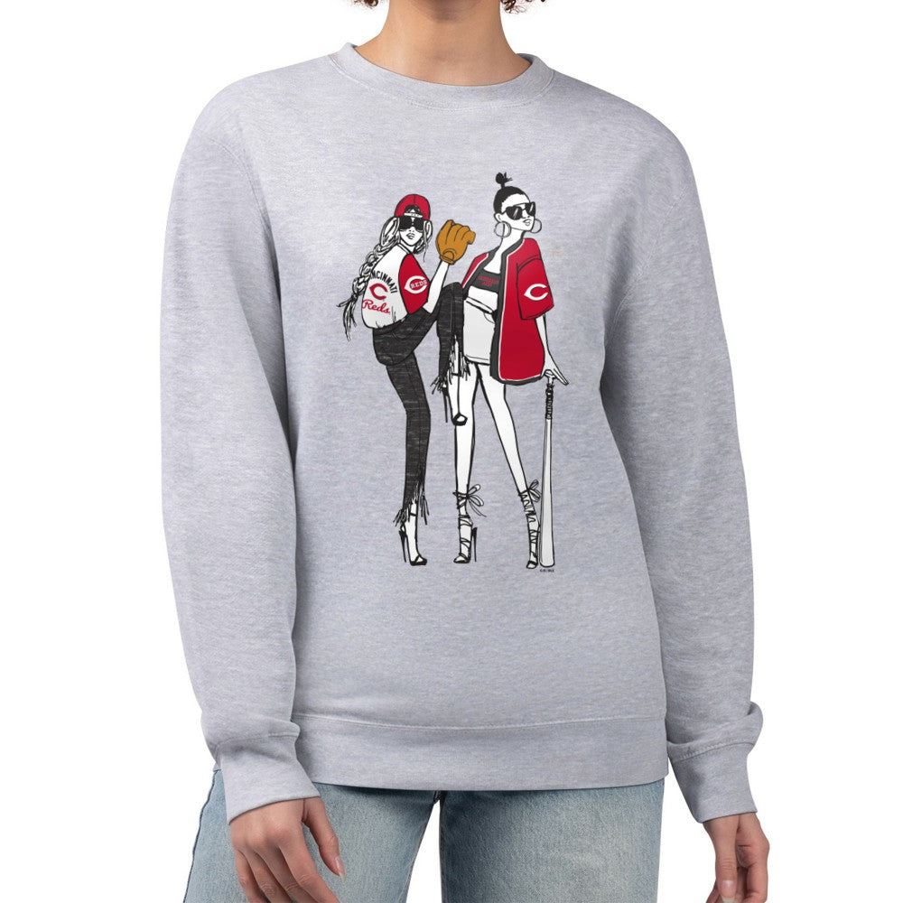 MLB Cincinnati Reds G-III 4Her by Carl Banks Women's Baseball Girls Fleece Pullover Sweatshirt