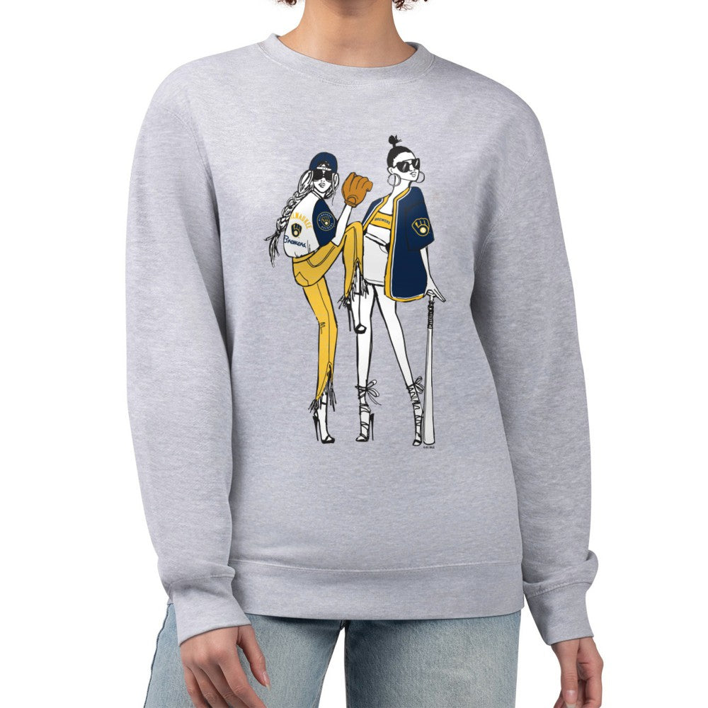 MLB Milwaukee Brewers G-III 4Her by Carl Banks Women's Baseball Girls Fleece Pullover Sweatshirt