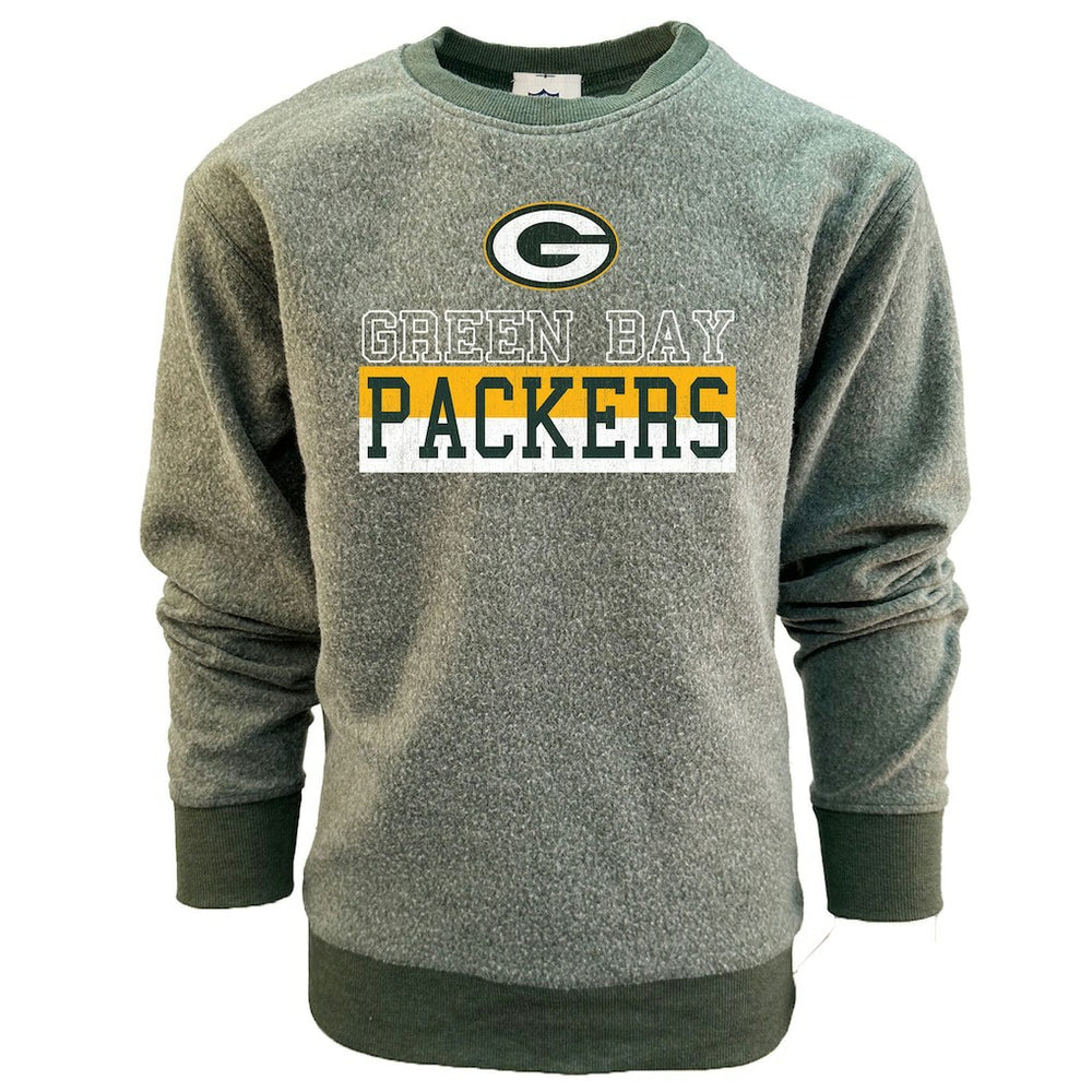 Wes & Willy Youth Reversible Fleece Pullover Sweatshirt - Green Bay Packers