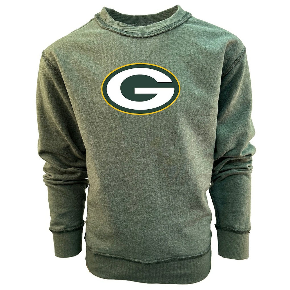 Wes & Willy Youth Reversible Fleece Pullover Sweatshirt - Green Bay Packers