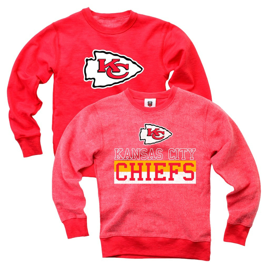 Wes & Willy Youth Reversible Fleece Pullover Sweatshirt - Kansas City Chiefs