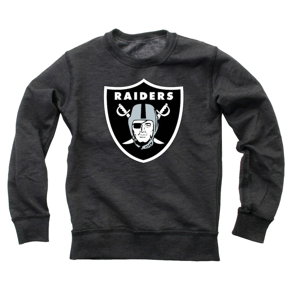 Wes & Willy Youth Reversible Fleece Pullover Sweatshirt - Las Vegas Raiders