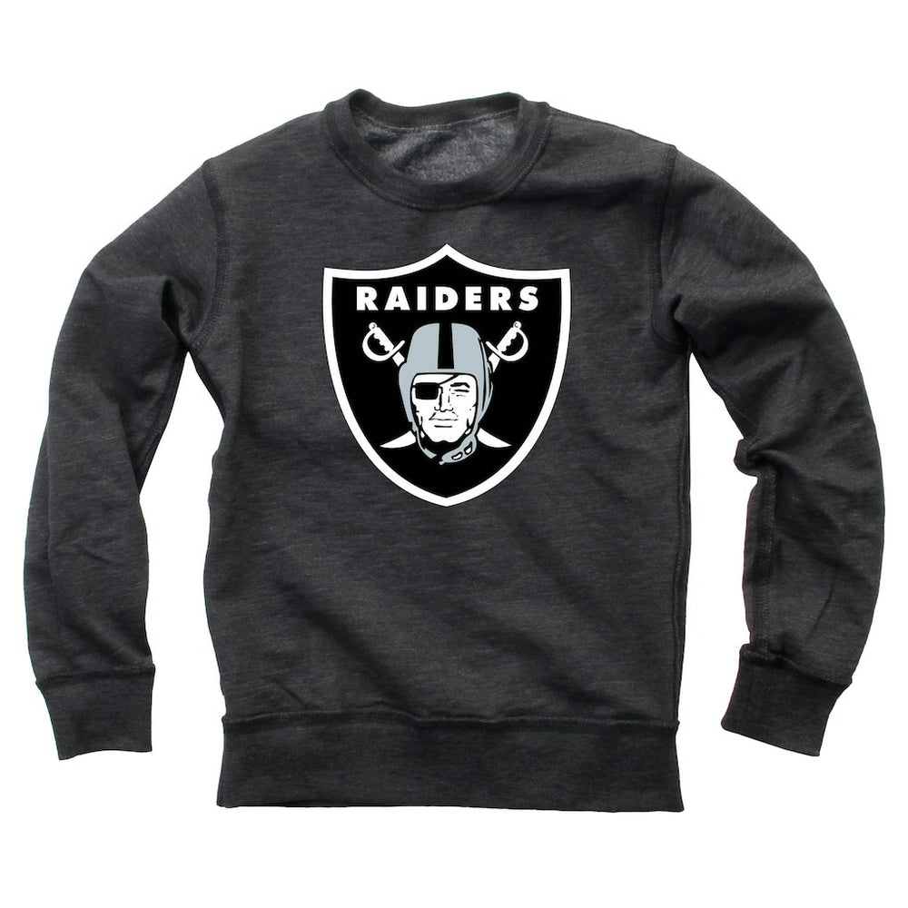 Wes & Willy Youth Reversible Fleece Pullover Sweatshirt - Las Vegas Raiders