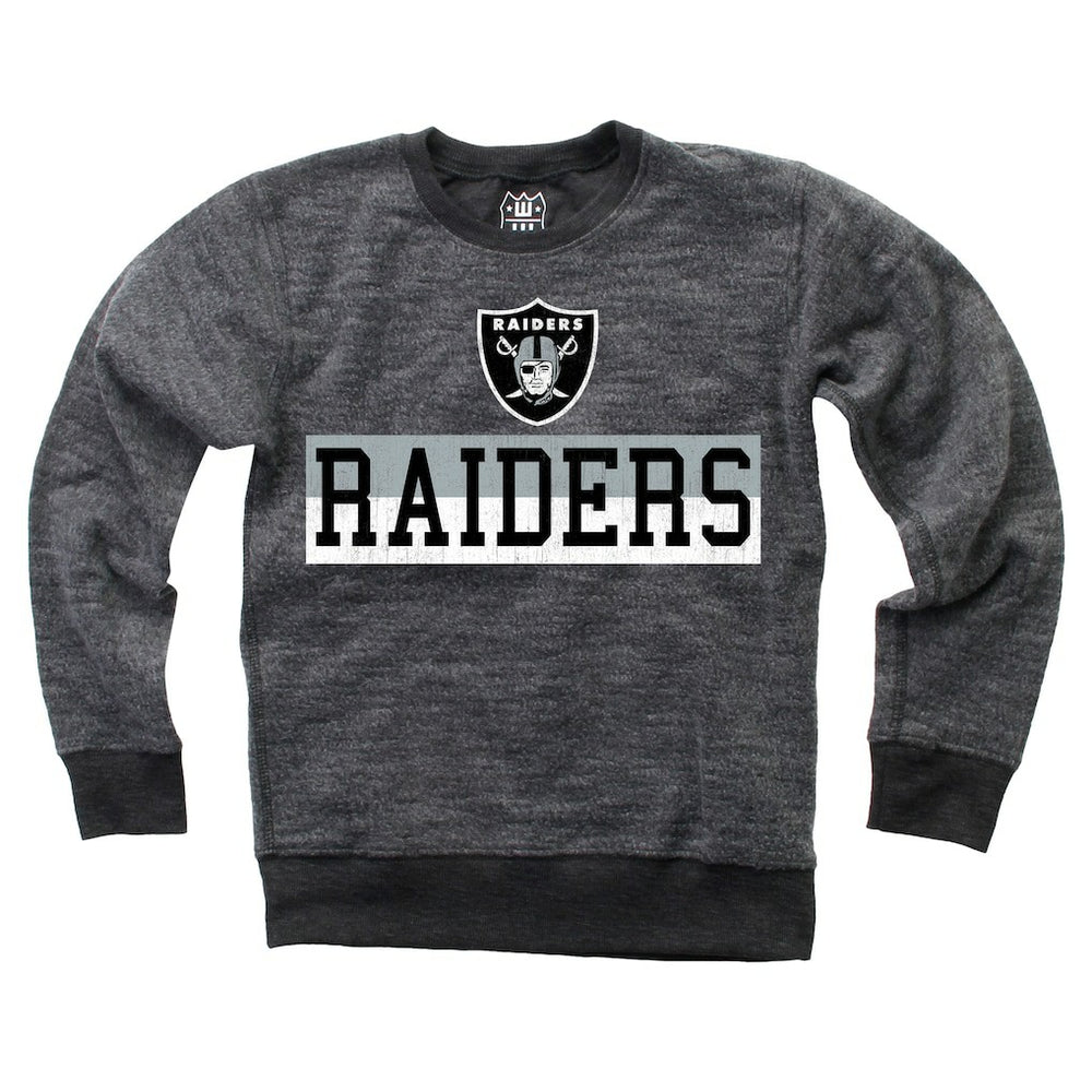 Wes & Willy Youth Reversible Fleece Pullover Sweatshirt - Las Vegas Raiders