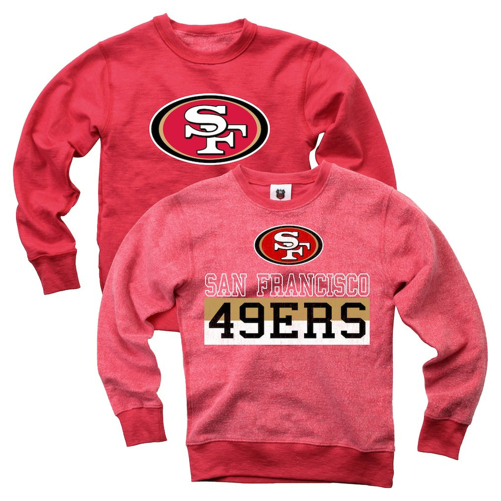 Wes & Willy Youth Reversible Fleece Pullover Sweatshirt - San Francisco 49ers