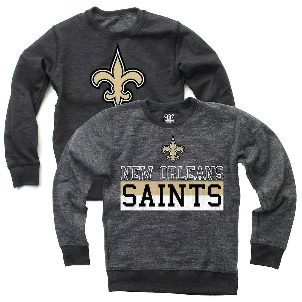 Wes & Willy Youth Reversible Fleece Pullover Sweatshirt - New Orleans Saints